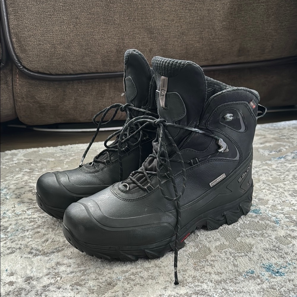 Salomon Anka Clima Shield Waterproof Black Hiking Boots Mens Size 11.5